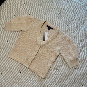 French Connection Beige V-Neck Cardigan